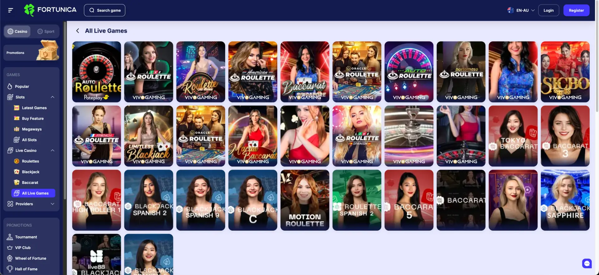 Fortunica live games