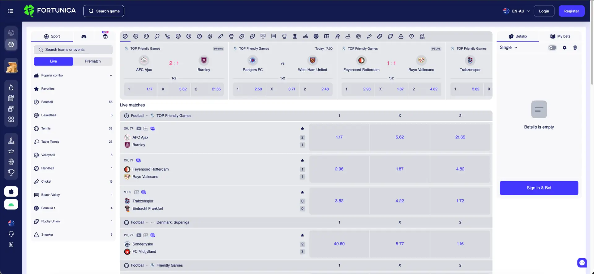 Fortunica sports live betting